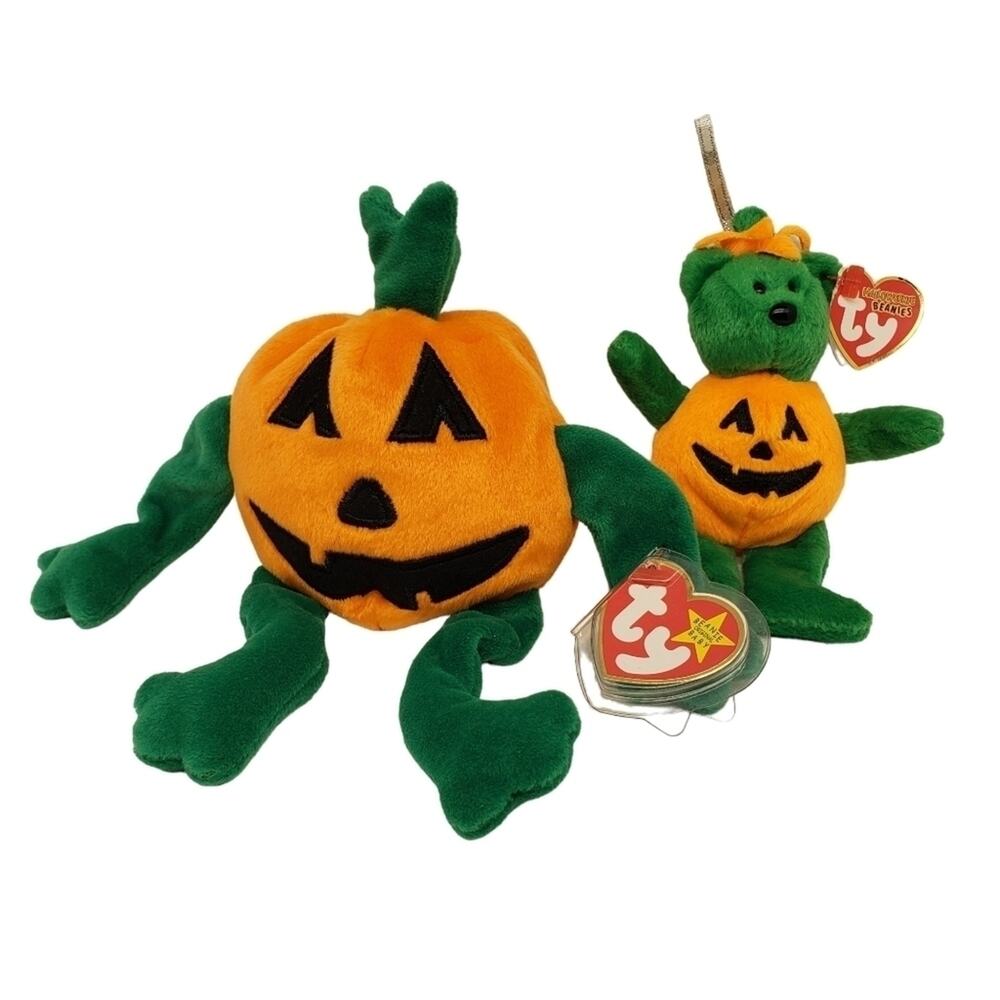 Ty Vintage Pumkin and Tricky Beanie Babies 1998